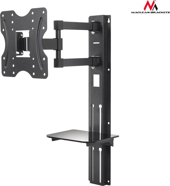 Produktbild Maclean MC-771 - VESA Monitor-/TV-Halter mit Ablage, 23-42", schwarz, 30 kg (Wand, 42", 30 kg)