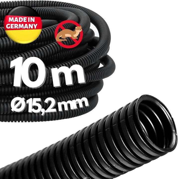 Actual product image Kalitec 10 metre corrugated pipe closed NW 16 I unslotted corrugated hose I marten protection pipe I empty (1000 cm)