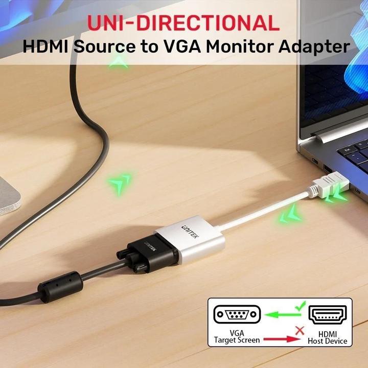 Actual product image Unitek Adapter HDMI - VGA Fullhd 60hz Biały M/F (VGA, HDMI, 1.55 cm)
