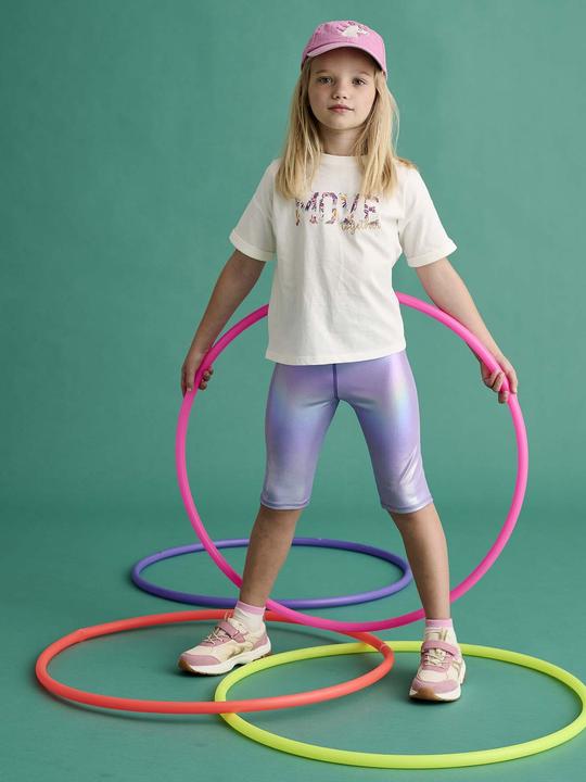 Produktbild Vertbaudet Mädchen Sport-Set: T-Shirt & Radlerhose mit Glanzeffekt (116)