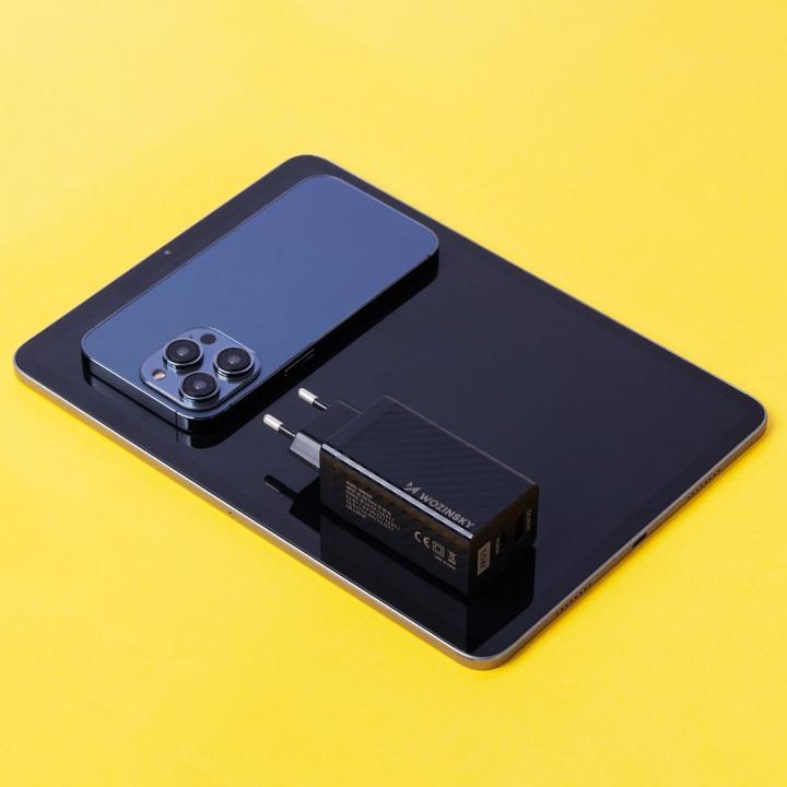 Image du produit Wozinsky Chargeur GaN 65W avec ports USB, USB C supporte QC 3.0 PD noir (WWCG01) (65 W)