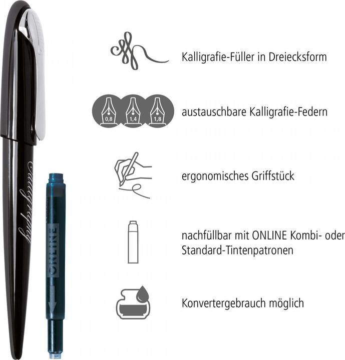 Immagine prodotto Online Set penna stilografica BESTWRITER AIR (Nero, 3 x)