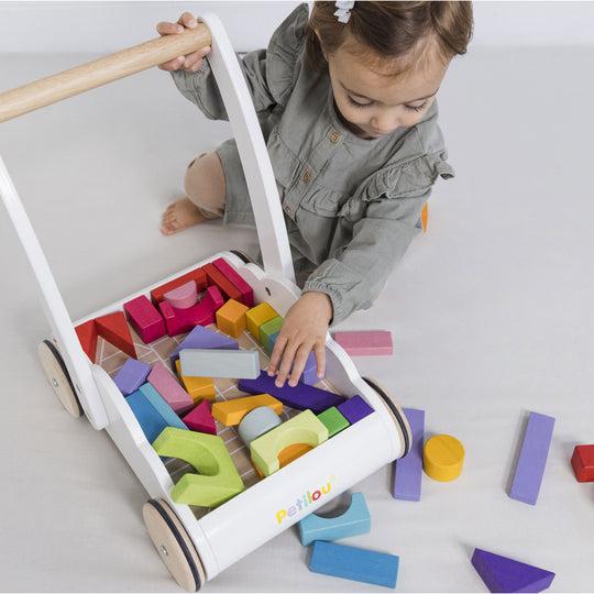 Produktbild Le Toy Van Lauflernwagen mit Klötzen in Regenbogenfarben