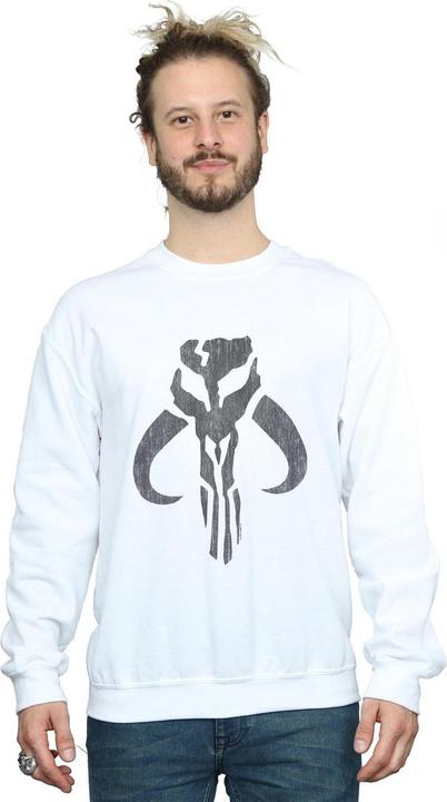 Actual product image Star Wars Mens The Mandalorian Banther Skull Sweatshirt (S)