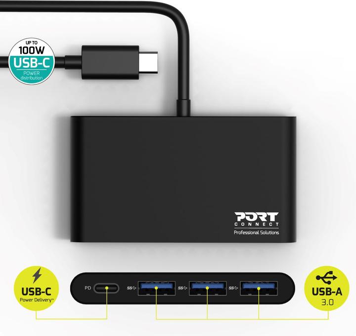 Immagine prodotto Port Designs Hub USB-C (USB-C, 3 Porti)