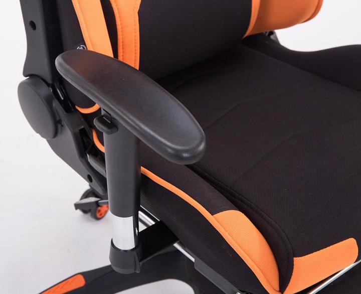 Immagine prodotto CLP Sedia da ufficio da corsa Turbo in tessuto con poggiapiedi, nero/arancio