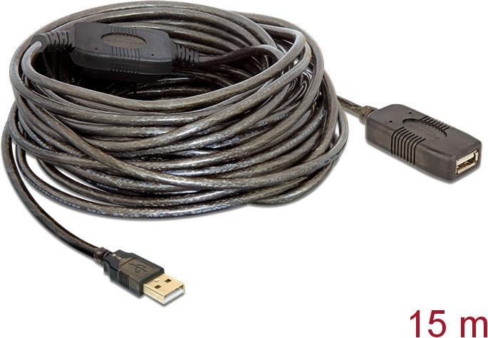 Produktbild Delock USB 2.0 Aktiv-Verlängerungskabel (15 m, USB 2.0)