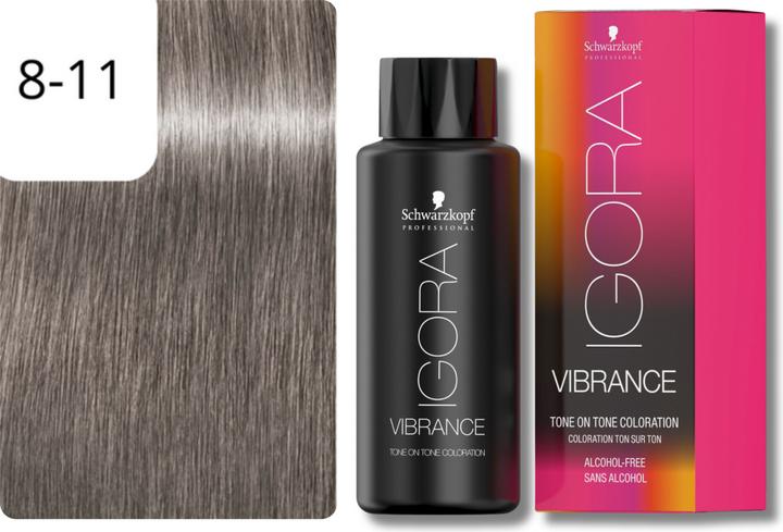 Actual product image Schwarzkopf Professional IGORA Vibrance Hair Tint NEW (8-11 Light blonde Cendré Extra)