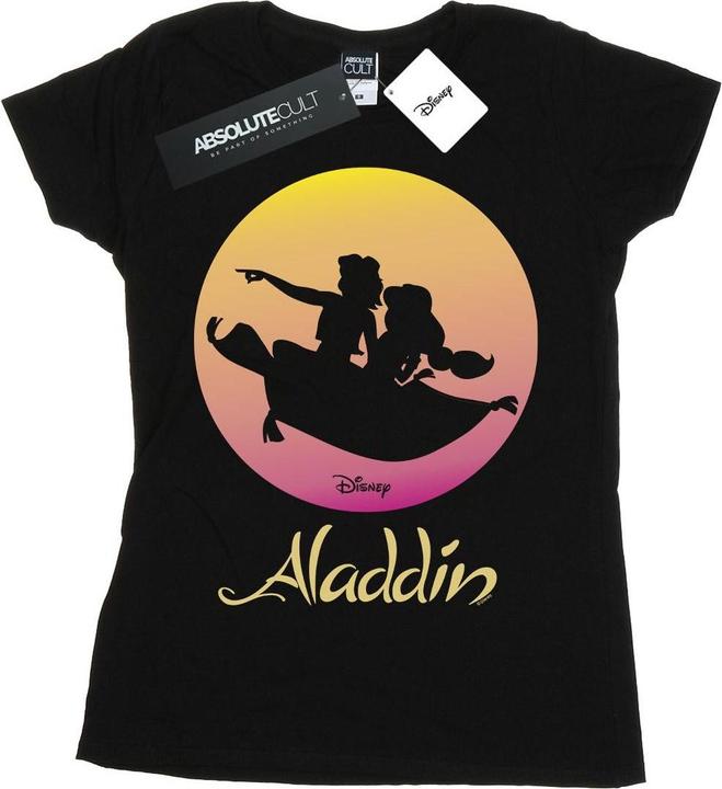 Actual product image Disney Womens/Ladies Aladdin Flying Sunset Cotton T-Shirt (XXL)