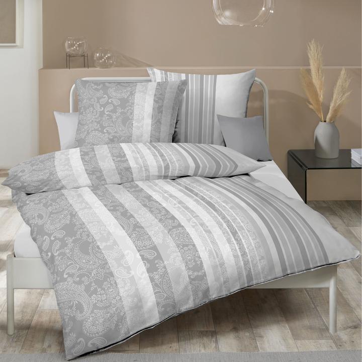 Actual product image Kaeppel Interlock Jersey Bettwäsche Firenze silber (Duvet cover, 135x200 cm (80x80 cm))