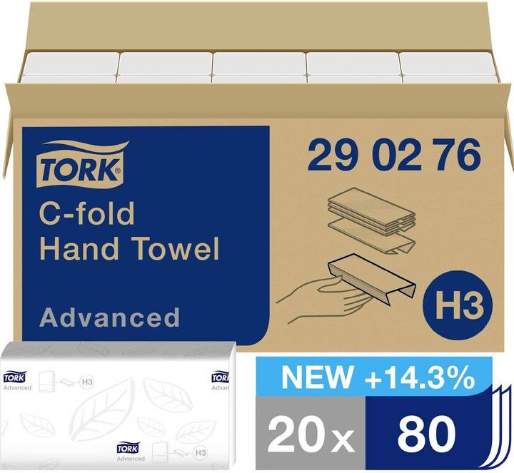 Produktbild Tork Papierhandtücher Lagenfalz Handtucht, 2 lagig (20 x)