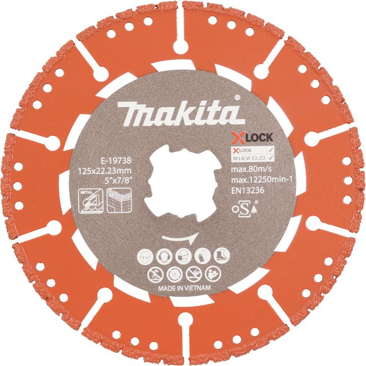 Makita Diamond cutting disc cutting hole 22.23mm X-LOCK Rescue 125mm E-19738