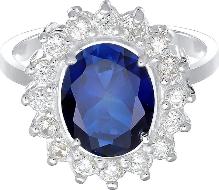 Elli Ring Cocktailring Saphirblau Royal Zirkonia 925 Silber (54, 925 Silber)