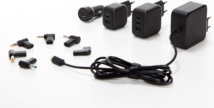 Produktbild HQ Power USB-Schnellladeger?t mit GaN Fast Technology - 1 Ausgang - USB-C Kabel - 100W (100 W)
