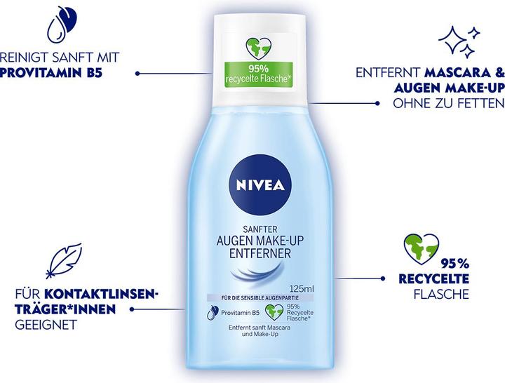 Image du produit NIVEA Démaquillant doux pour les yeux, 125 ml (Démaquillant, 125 ml)