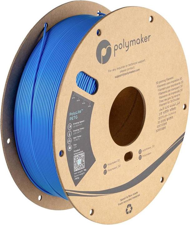 Immagine prodotto Polymaker PolyLite PETG (PETG, 1.75 mm, 1000 g, Blu)
