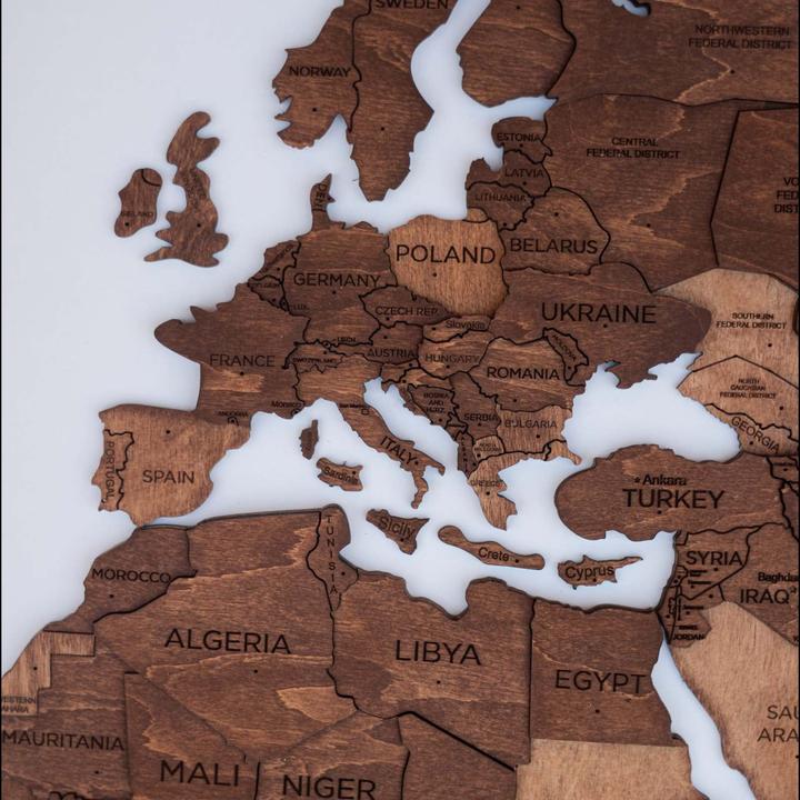 Immagine prodotto Enjoy The Wood Mappa del mondo in 3D (90 x 150 cm)