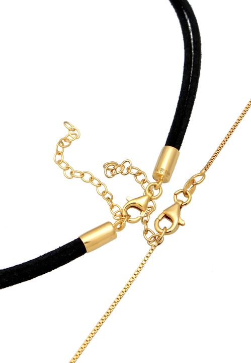 Image du produit Elli Collier Choker Cercle Cuir Vénitien Set 925 Argent (Argent sterling 925, Similicuir, Pas de pierre, 32 cm)