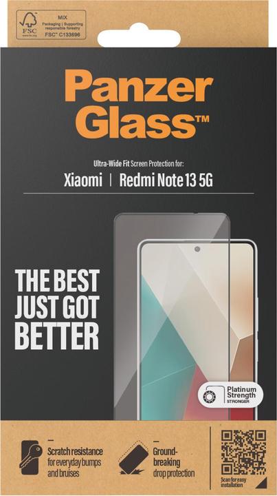 Actual product image PanzerGlass Ultra-Wide Fit (1 Piece, Xiaomi Redmi Note 13 Pro 4G, Xiaomi Redmi Note 13 5G)