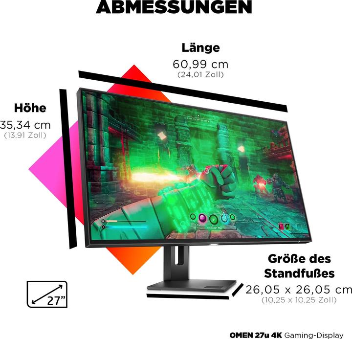 Actual product image HP Omen 27u (3840 x 2160 Pixels, 27")