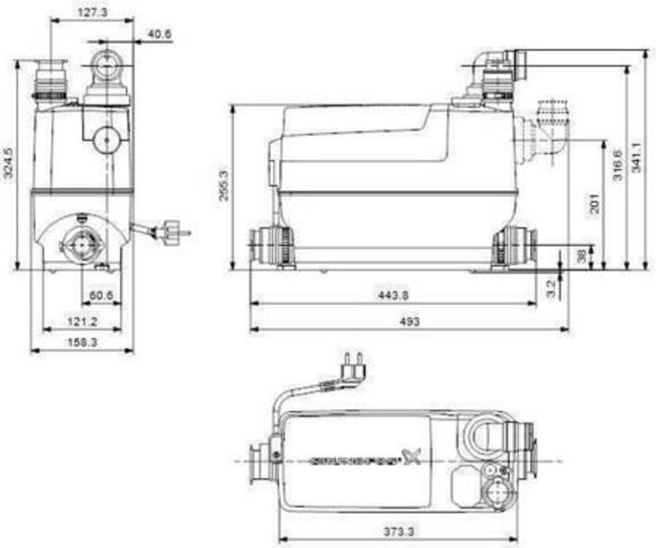 Productafbeelding Grundfos Grundf Kleine hijsinstallatie SOLOLIFT2 C-3 0,64 kW, 230-240 V/50 Hz 446x158x339mm (Rioolpomp)