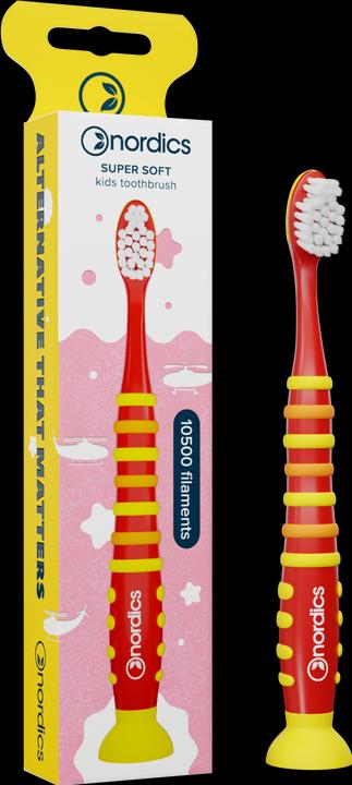 Image du produit Nordics Brosse à dents enfants 10500 Super Soft Rouge - Rocket Jaune (Souple, 1 x)