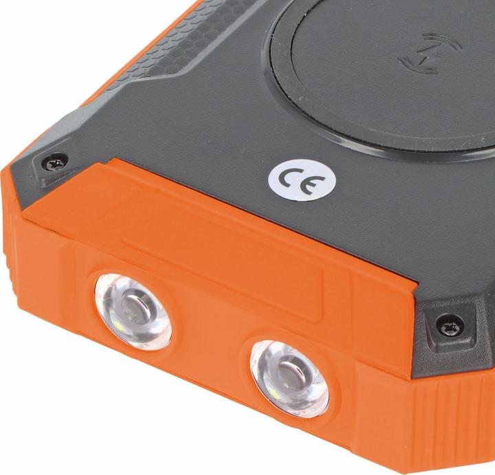 Produktbild AccuCell Powerbank mit 4 Ladekabel, QI-Ladefunktion, Solar Panel, LED Licht (20000 mAh)