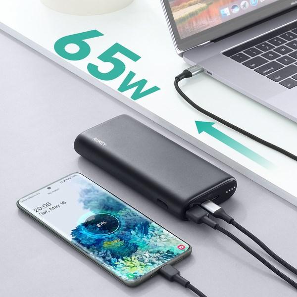 Actual product image Aukey Sprint Go (20000 mAh, 65 W, 74 Wh)
