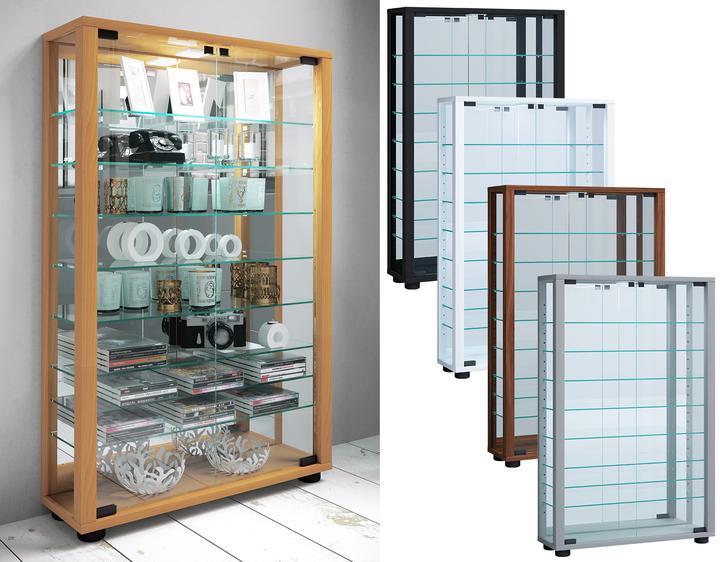 Actual product image VCM Collectors' Display Cabinet Floor Standing Glass Display Cabinet Glass Shelf Display Cabinet Glass (59 x 18 x 91 cm)