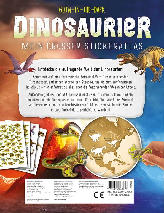Image du produit Panini Glow-in-the-Dark Dinosaur : Mon grand atlas de broderie