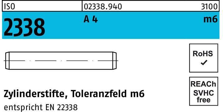 Image du produit Reyher Goupille cylindrique ISO 2338 4 m6 x 20 A 4 ISO 2338