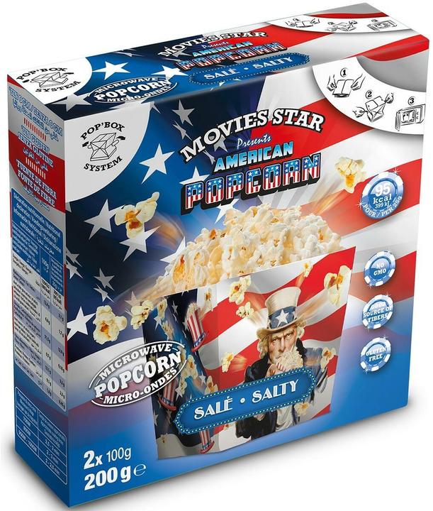 Immagine prodotto Movies Star Pop Box sale per popcorn a microonde 2 x 100 g (300 g)