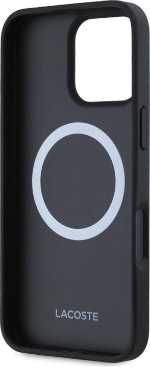 Actual product image Lacoste Case Iconic Petit Pique Crossbody Cord MagSafe for iPhone 16 Pro black