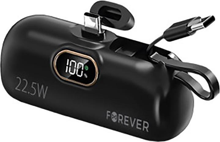 Image du produit Forever mini power bank MTB-100 22.5W 5000 mAh USB C noir (5000 mAh, 79200000 W, 22.50 Wh)