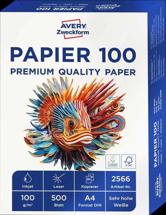 Actual product image Avery Inkjet paper (100 g/m², 500 x, A4)