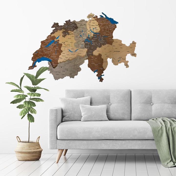 Actual product image Enjoy The Wood Switzerland - 3D map made of wood (150 x 90 cm)