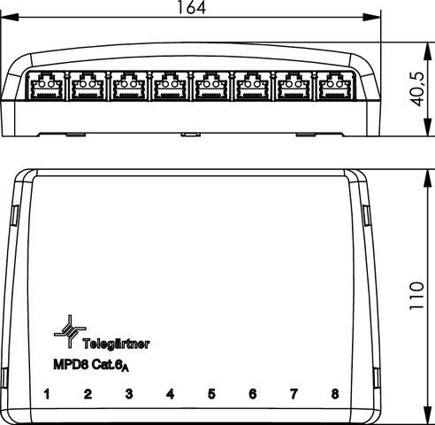 Immagine prodotto Telegärtner Mini distributore Cat6 MPD8-HS apws TH35 J02021A0030 - Patch panel