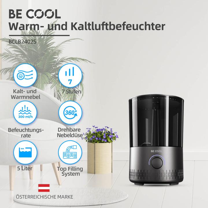 Immagine prodotto Be Cool Umidificatore d'aria calda/fredda BE COOL - serbatoio da 5 litri (35 m²)