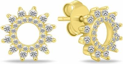 Brilio Silver - Silver sun earrings with zircons EA1059W