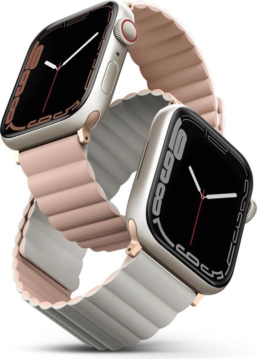 Produktbild Uniq pasek Revix Apple Watch Series 1/2/3/4/5/6/7/8/SE/SE2 38/40/41mm. Reversible Magnetic różowy-be (Edelstahl, Silikon)
