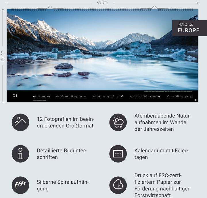 Produktbild Magic Moments Panoramakalender 2026 (68 x 33 cm, Harter Einband, Deutsch)