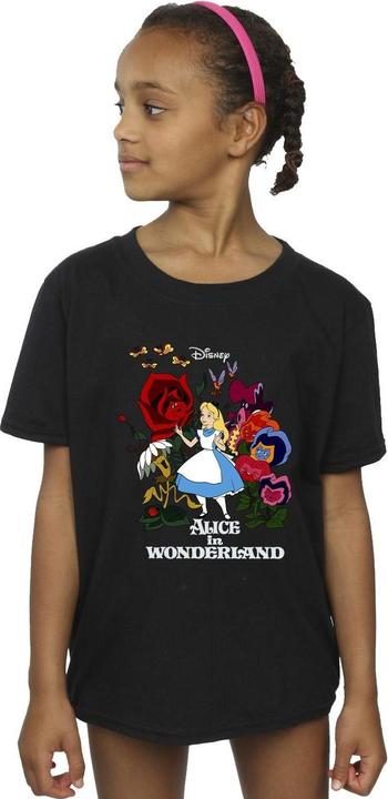 Image du produit Disney T-shirt en coton pour filles Alice au pays des merveilles avec fleurs (152, 158)