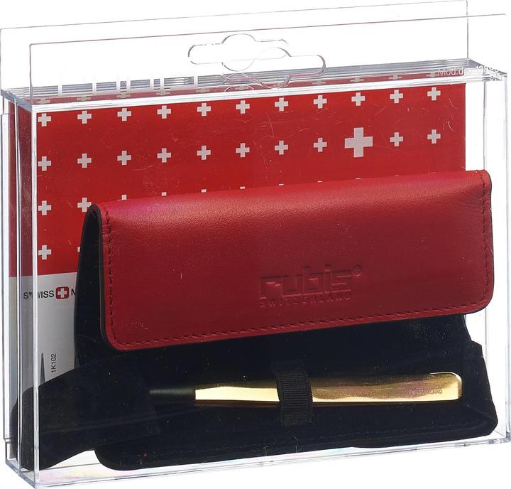 Produktbild Rubis Pinzette Shiny mit Etui, schräg, gold