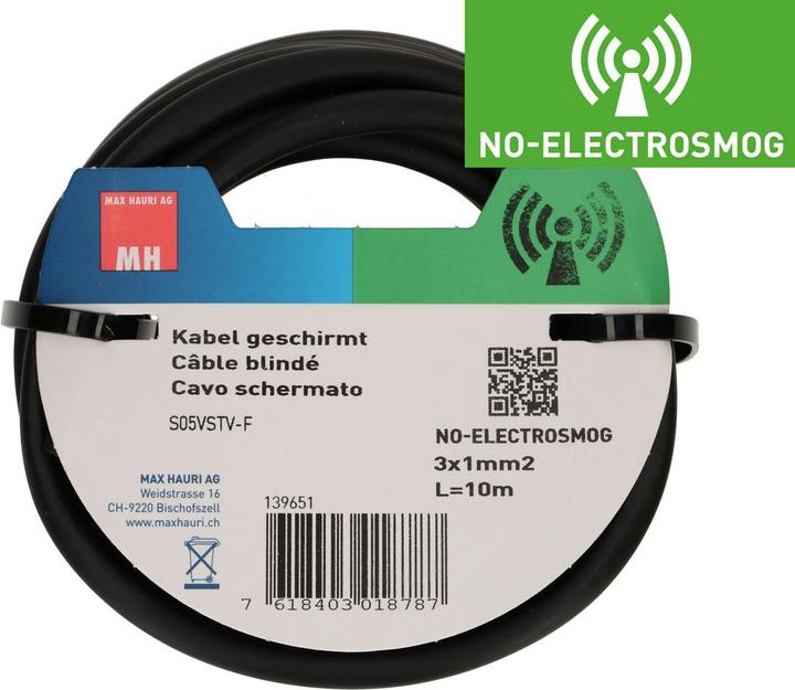 Produktbild Max Hauri Elektrobiologie MHAG Kabel 3x1mm2 geschirmt (10 m)