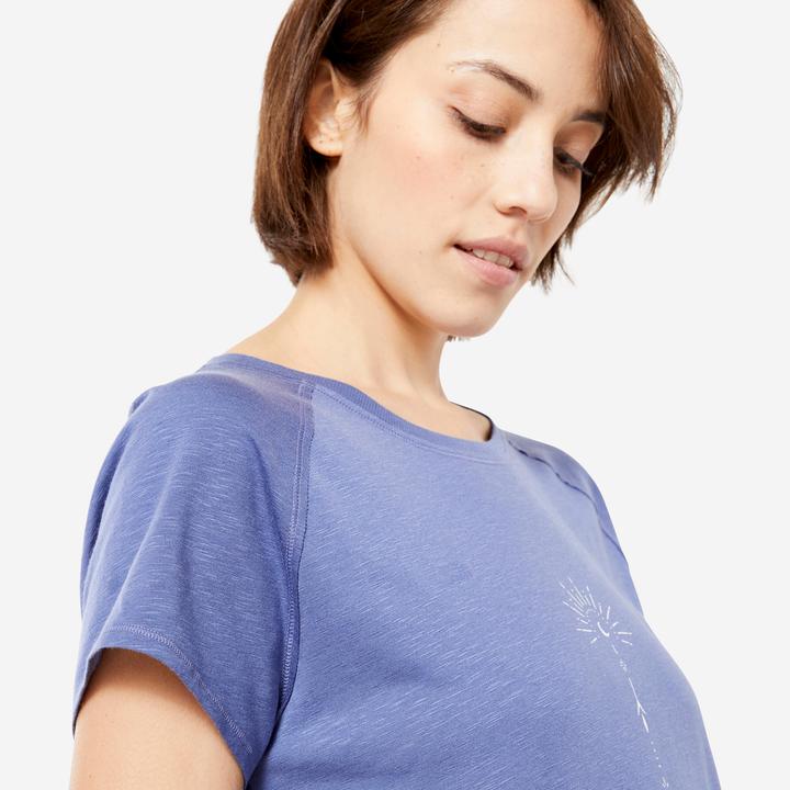 Produktbild Kimjaly T-Shirt Yoga 100 Damen Bio-Baumwolle/Lyocell - blau (M)