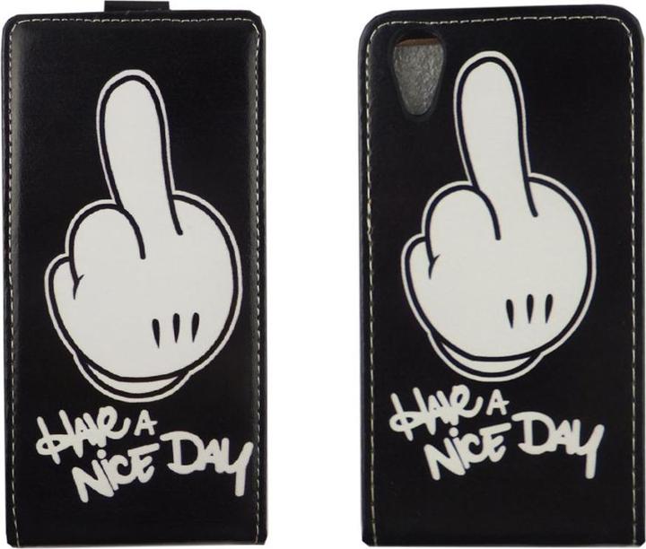 Actual product image König Design Wiko Sunny 2 Mobile Phone Case Protective Middle Finger Pocket Flip Cover Bumper Cases (Wiko Sunny 2)