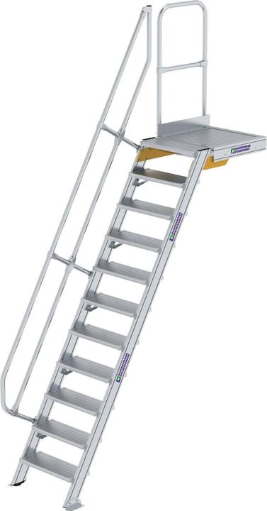 Actual product image Munk Stairs with platform 60 Step width 600 mm 11 steps Aluminium ribbed (Scaffolding, 22.50 cm)