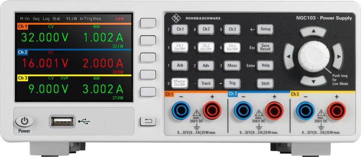Productafbeelding Rohde & Schwarz R&S®NGC103 Laboratoriumvoeding, instelbaar 32 V (max.) 3 A (max.) 1