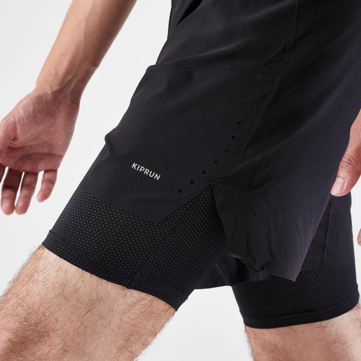 Image du produit Kiprun Laufshorts Herren Tights 2-in-1 - schwarz (L)