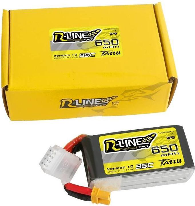 Image du produit Tattu Batterie Lipo R-Line 650mAh 11.1V 95C 3S1P XT30 (11.10 V, 650 mAh)
